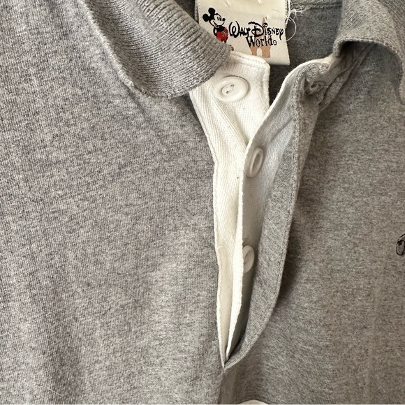 Vintage Walt Disney World Mickey Mouse Polo Shirt Men’s Large Gray Golf Style - Picture 5 of 8
